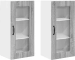 vidaXL Κρεμαστό ντουλάπι κουζίνας 2 pcs Γκρίζο Σονομα 40 x 31 x 80 εκ.