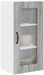 vidaXL Κρεμαστό ντουλάπι κουζίνας 2 pcs Γκρίζο Σονομα 40 x 31 x 80 εκ.