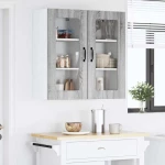 vidaXL Κρεμαστό ντουλάπι κουζίνας 2 pcs Γκρίζο Σονομα 40 x 31 x 80 εκ.