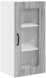 vidaXL Κρεμαστό ντουλάπι κουζίνας 2 pcs Γκρίζο Σονομα 40 x 31 x 80 εκ.