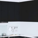 vidaXL Κρεμαστό ντουλάπι κουζίνας με ράφι Μαύρο 57 x 57 x 100 εκ.