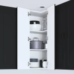 vidaXL Κρεμαστό ντουλάπι κουζίνας με ράφι Μαύρο 57 x 57 x 100 εκ.