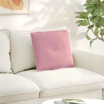 vidaXL Μαξιλάρι Πλάτης Ροζ 50 x 45 εκ. Υφασμάτινο Κορντουρά