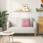 vidaXL Μαξιλάρι Πλάτης Ροζ 50 x 45 εκ. Υφασμάτινο Κορντουρά