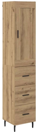 vidaXL Highboard Artisan Oak 34,5 x 34 x 180 εκ. Επεξεργασμένο ξύλο