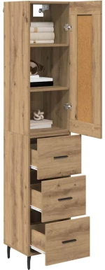 vidaXL Highboard Artisan Oak 34,5 x 34 x 180 εκ. Επεξεργασμένο ξύλο