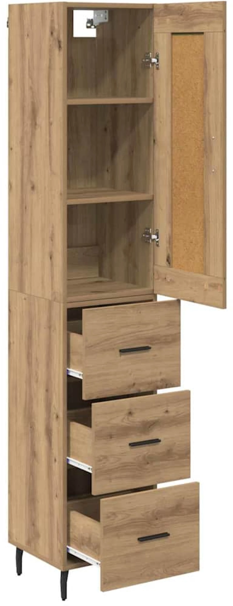 vidaXL Highboard Artisan Oak 34,5 x 34 x 180 εκ. Επεξεργασμένο ξύλο