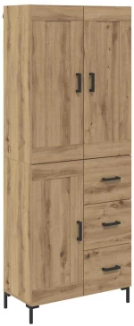 vidaXL Highboard με συρτάρι 2 pcs Artisan Oak Επεξεργασμένο ξύλο
