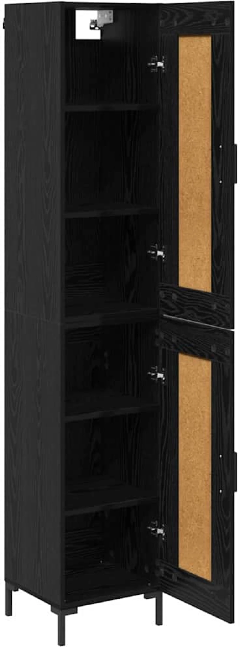 vidaXL Highboard Μαύρη Οξυά 34,5 x 34 x 180 εκ. Επεξεργασμένο ξύλο