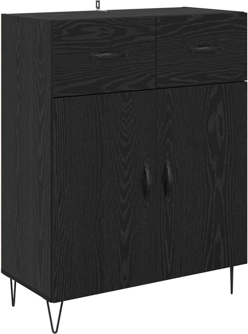 vidaXL Highboard Μαύρη Οξυά 69,5 x 34 x 180 εκ. Επεξεργασμένο ξύλο