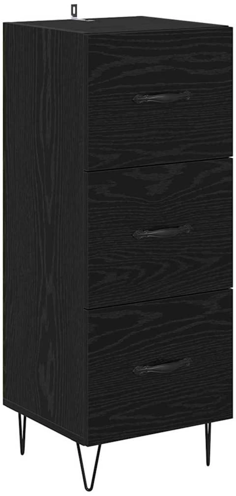 vidaXL Highboard Μαύρη Οξυά 69,5 x 34 x 180 εκ. Επεξεργασμένο ξύλο