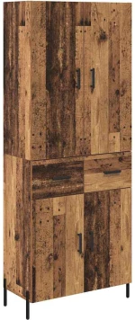 vidaXL Highboard Παλιό Ξύλο 69,5 x 34 x 180 εκ. Επεξεργασμένο ξύλο