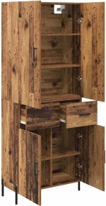 vidaXL Highboard Παλιό Ξύλο 69,5 x 34 x 180 εκ. Επεξεργασμένο ξύλο