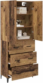 vidaXL Highboard Παλιό Ξύλο 69,5 x 34 x 180 εκ. Επεξεργασμένο ξύλο