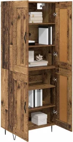 vidaXL Highboard Παλιό Ξύλο 69,5 x 34 x 180 εκ. Επεξεργασμένο ξύλο