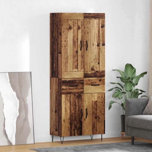 vidaXL Highboard Παλιό Ξύλο 69,5 x 34 x 180 εκ. Επεξεργασμένο ξύλο