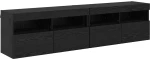 vidaXL Βάσεις τηλεόρασης Επιτοίχιο 2 pcs Μαύρη Οξυά 80 x 30 x 40 εκ