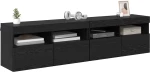 vidaXL Βάσεις τηλεόρασης Επιτοίχιο 2 pcs Μαύρη Οξυά 80 x 30 x 40 εκ