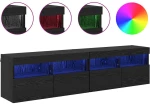 vidaXL Βάσεις τηλεόρασης Επιτοίχιο 2 pcs Μαύρη Οξυά 80 x 30 x 40 εκ