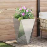vidaXL Γλάστρα 2 pcs Ασημί 50 x 50 x 75 cm Επικαλυμμένος Χάλυβας