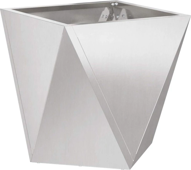vidaXL Γλάστρα Ασημί 50 x 50 x 50 cm Ανοξείδωτο ατσάλι