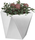 vidaXL Γλάστρα Ασημί 50 x 50 x 50 cm Ανοξείδωτο ατσάλι