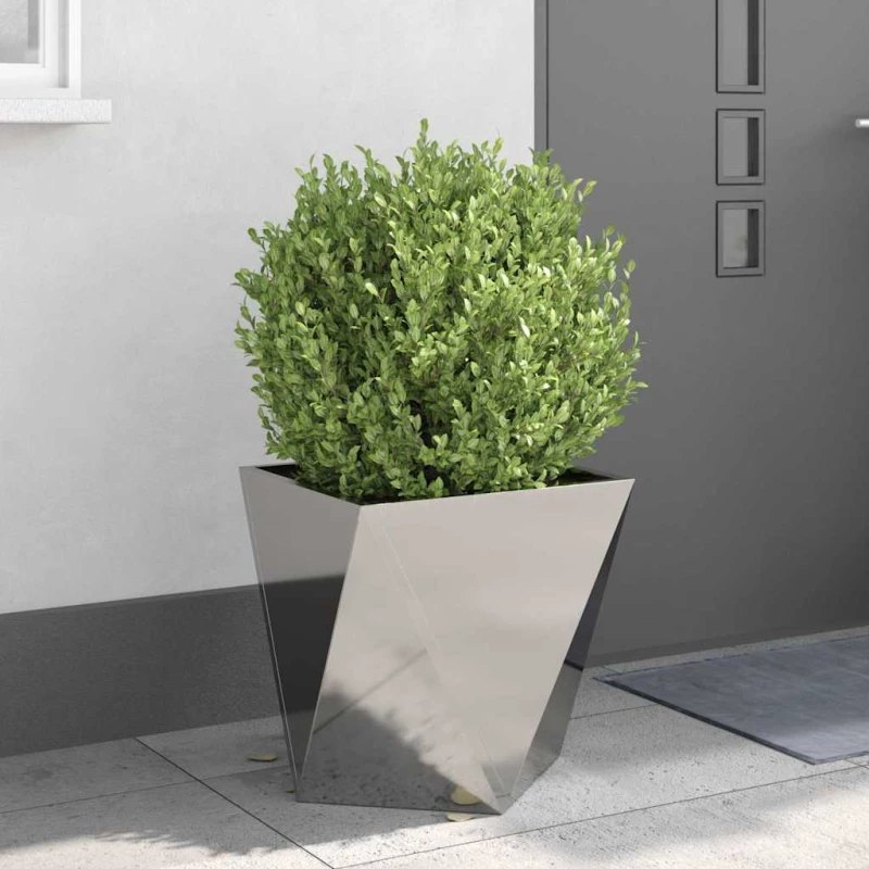 vidaXL Γλάστρα Ασημί 50 x 50 x 50 cm Ανοξείδωτο ατσάλι