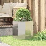 vidaXL Γλάστρα Ασημί 60 x 60 x 50 εκ Ανοξείδωτο ατσάλι