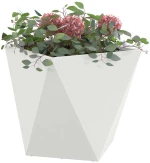 vidaXL Γλάστρα Λευκό 40 x 40 x 40 cm Ατσάλι