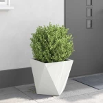vidaXL Γλάστρα Λευκό 40 x 40 x 40 cm Ατσάλι