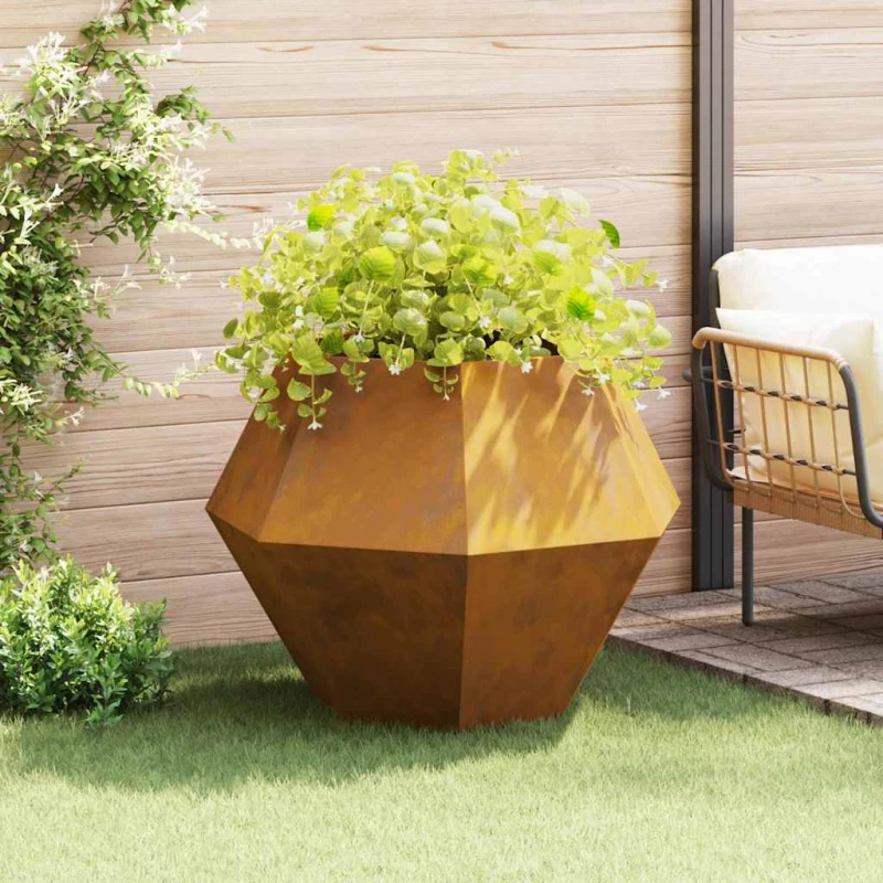 vidaXL Γλάστρα Σκ rusty 100 x 100 x 80 εκ Ατσάλι Σκληρυθέν στον Αέρα