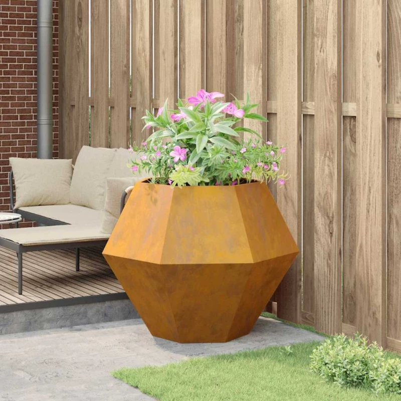 vidaXL Γλάστρα Σκ rusty 100 x 100 x 80 εκ Ατσάλι Σκληρυθέν στον Αέρα