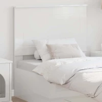 vidaXL Κεφαλάρι με κεφαλάρι Γυαλιστερό Λευκό 90 cm Επεξεργασμένο ξύλο