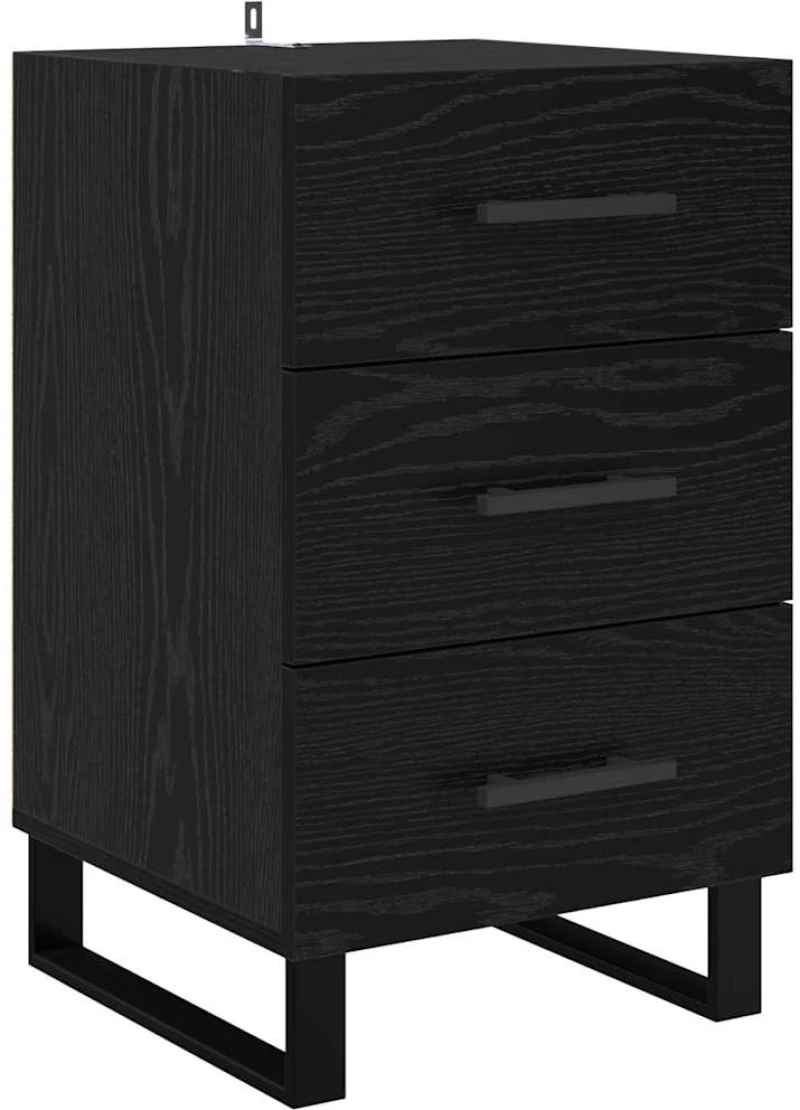 vidaXL Κομοδίνο Μαύρη Οξυά 40 x 40 x 66 εκ. Επεξεργασμένο ξύλο