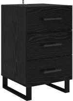 vidaXL Κομοδίνο Μαύρη Οξυά 40 x 40 x 66 εκ. Επεξεργασμένο ξύλο