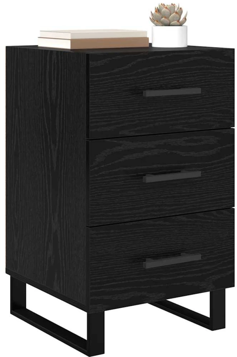 vidaXL Κομοδίνο Μαύρη Οξυά 40 x 40 x 66 εκ. Επεξεργασμένο ξύλο