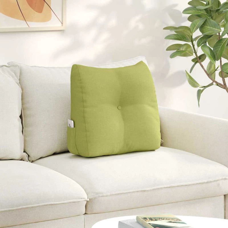 vidaXL Μαξιλάρι Πλάτης Ανοιχτό Πράσινο 45 x 24 x 50 εκ ύφασμα