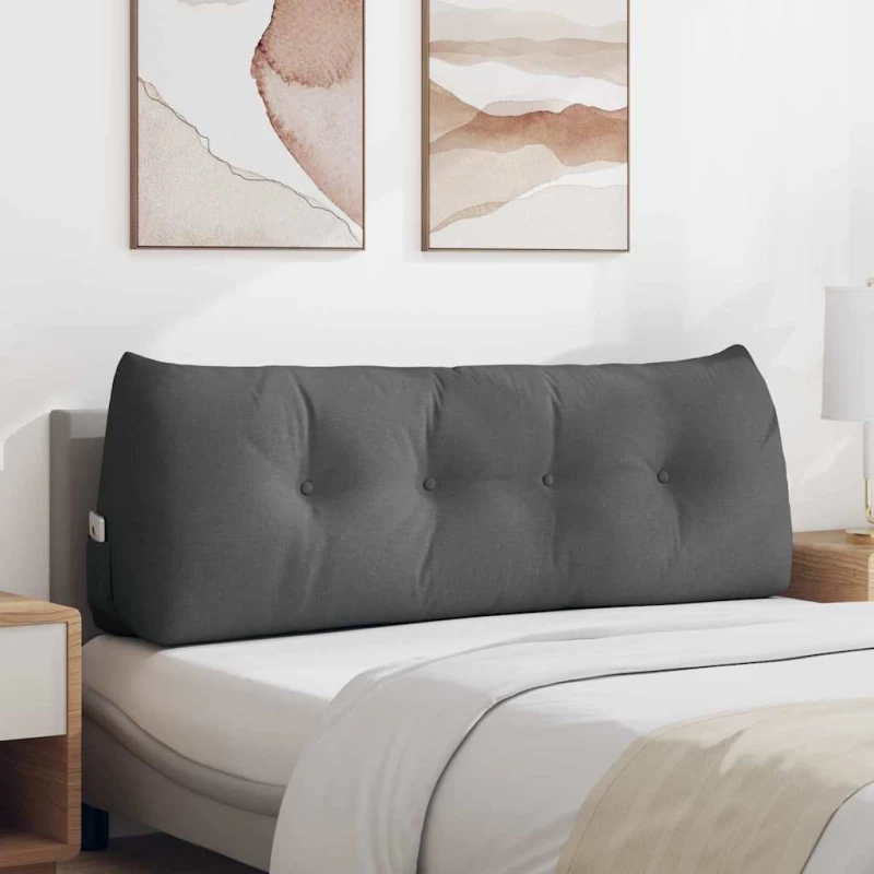 vidaXL Μαξιλάρι Πλάτης Σκούρο Γκρι 140 x 24 x 50 εκ ύφασμα
