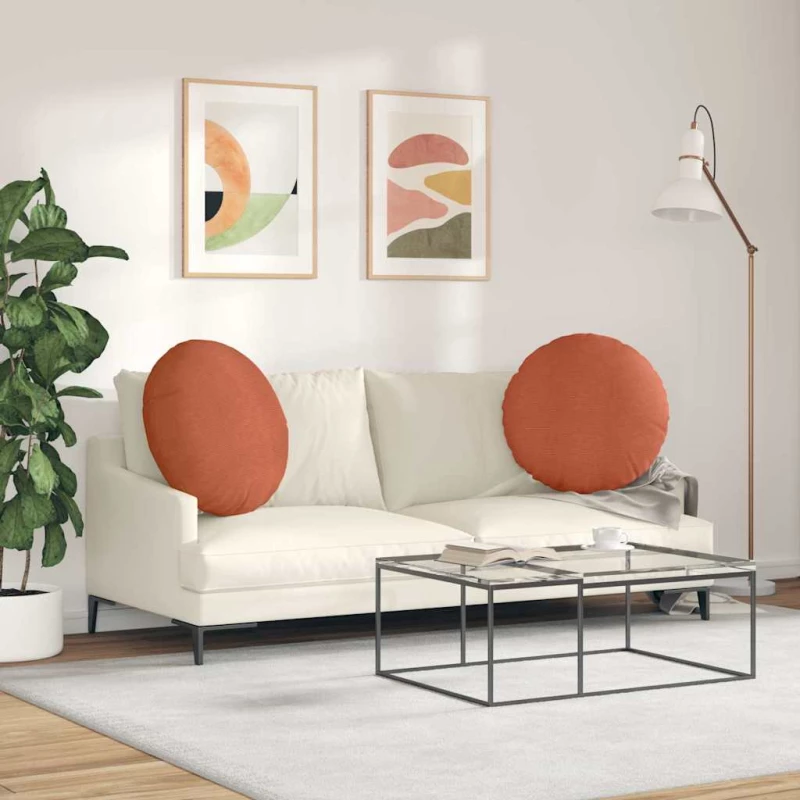 vidaXL Μαξιλάρια καθισμάτων 2 pcs Κόκκινο Πορτοκαλί Ø 80 cm