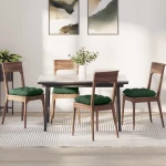 vidaXL Μαξιλάρια καθισμάτων 4 pcs Σκούρο Πράσινο 40 x 40 cm