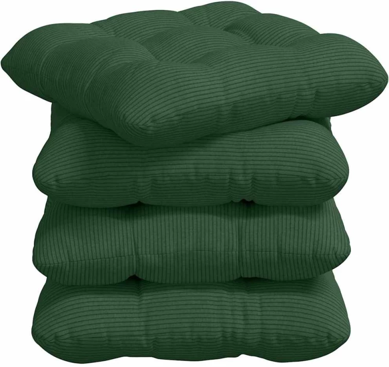 vidaXL Μαξιλάρια καθισμάτων 4 pcs Σκούρο Πράσινο 40 x 40 cm
