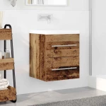 vidaXL Ντουλάπι νιπτήρα με συρτάρι Παλιό Ξύλο 38,5 x 41 x 48 εκ