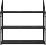 vidaXL Ράφι Τοίχου Μαύρη Οξυά 80 x 21 x 78,5 cm Επεξεργασμένο ξύλο