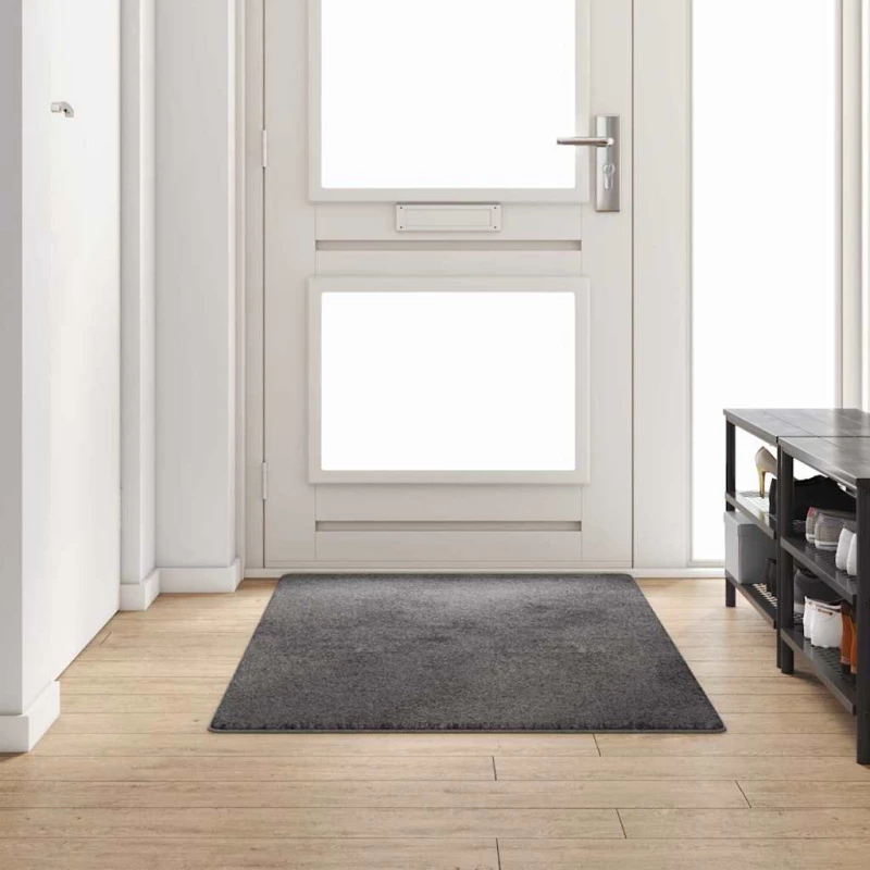 vidaXL Δερμάτινο Χαλί Γκρι 100 x 200 cm 100% Πολυπροπυλένιο Τούφτα