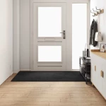 vidaXL Δερμάτινο Χαλί Μαύρο 100 x 200 cm 100% Πολυπροπυλένιο Τούφτα