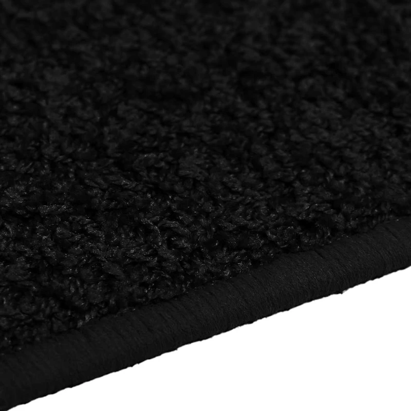 vidaXL Δερμάτινο Χαλί Μαύρο 100 x 200 cm 100% Πολυπροπυλένιο Τούφτα