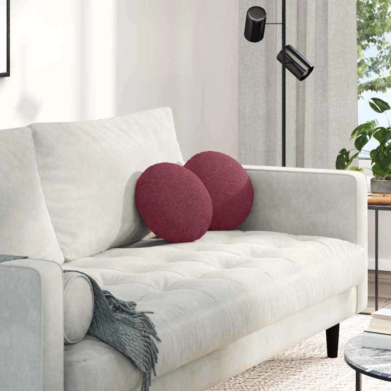 vidaXL Μαξιλάρια καθισμάτων 2 pcs Κόκκινο Ø30 x 13 εκ ύφασμα