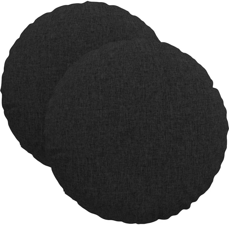 vidaXL Μαξιλάρια καθισμάτων 2 pcs Μαύρο Ø40 x 13 εκ ύφασμα
