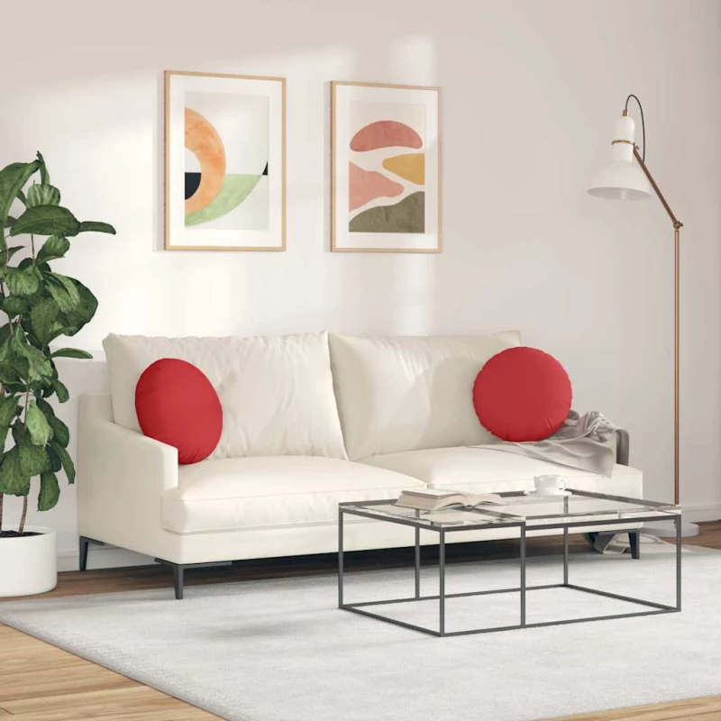 vidaXL Μαξιλάρια καθισμάτων 2 pcs Κόκκινο Ø40 x 13 εκ ύφασμα