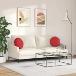 vidaXL Μαξιλάρια καθισμάτων 2 pcs Κόκκινο Ø40 x 13 εκ ύφασμα